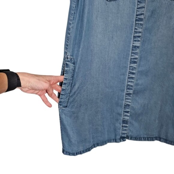 Club Monaco Blue Denim Shirt Dress Size Small - Picture 5 of 6